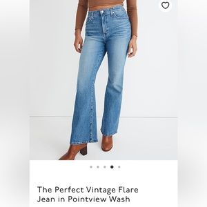 NWT Madewell Perfect Vintage Flare Jeans in Pointview Wash - Size 31